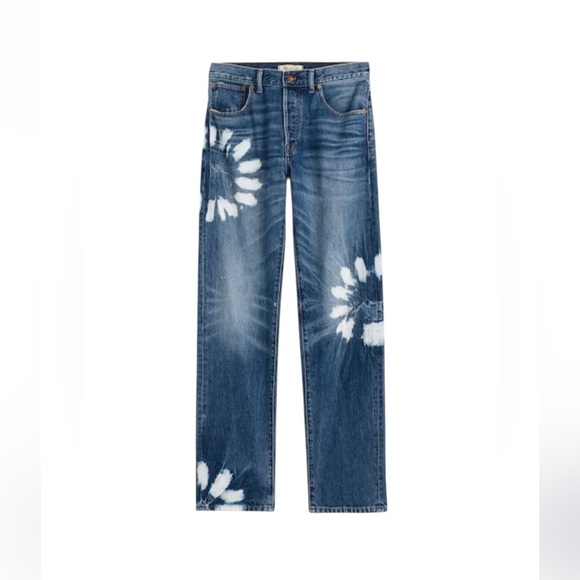 NWT Madewell The Dean Easy Straight Jean | Size 25 | Shibori Wash - Picture 1 of 14